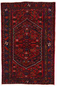  Orientalischer Hamadan Teppich 144X218 Dunkelrosa/Dunkelrot Wolle, Persien/Iran Carpetvista