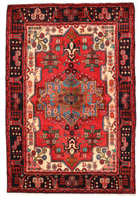 136X200 Nahavand Vloerkleed Oosters Rood/Donkerrood (Wol, Perzië/Iran) Carpetvista