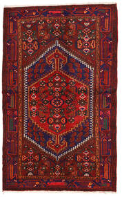  Persisk Zanjan Matta 131X213 Mörkröd/Röd (Ull, Persien/Iran)