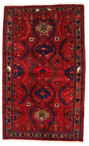 137X227 Hamadan Vloerkleed Oosters Donkerrood/Rood (Wol, Perzië/Iran) Carpetvista