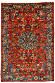 絨毯 オリエンタル ナハバンド オールド 162X242 レッド/ダークレッド (ウール, ペルシャ/イラン)