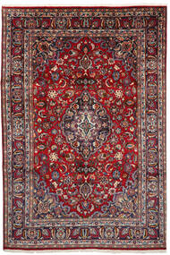  Orientalisk Mashad Matta 194X286 Röd/Grå Ull, Persien/Iran Carpetvista