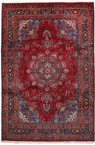 192X297 Mashad Tæppe Orientalsk Mørkerød/Rød (Uld, Persien/Iran) Carpetvista