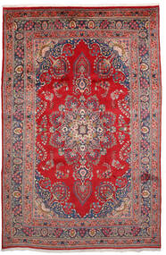 Tapete Oriental Mashad 193X295 Vermelho/Cinza Escuro (Lã, Pérsia/Irão)