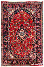 Tapete Kashan 194X301 Vermelho/Porpora Escuro (Lã, Pérsia/Irão)