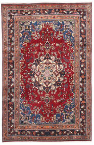  Persischer Maschad Teppich 200X308 Rot/Dunkelrosa (Wolle, Persien/Iran)
