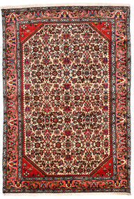  Hamadan Teppich 131X194 Persischer Wollteppich Rot/Beige Klein Carpetvista
