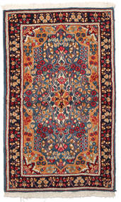 Kerman Rug Rug 89X148 Beige/Dark Pink Wool, Persia/Iran Carpetvista