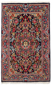  Orientalischer Kerman Teppich 90X149 Dunkelrosa/Rot Wolle, Persien/Iran Carpetvista