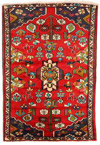 Dywan Orientalny Hamadan 130X191 Czerwony/Ciemnoczerwony (Wełna, Persja/Iran)