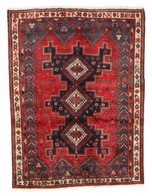125X167 Alfombra Afshar Oriental Rojo/Gris Oscuro (Lana, Persia/Irán) Carpetvista