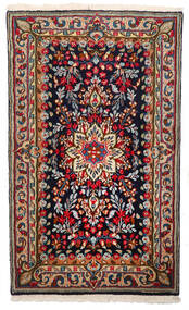 Dywan Perski Kerman 94X156 Czerwony/Beżowy (Wełna, Persja/Iran)