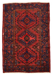 139X202 Hamadan Teppich Orientalischer Rot/Dunkelrosa (Wolle, Persien/Iran) Carpetvista