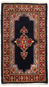 絨毯 ケルマン 89X158 ブラック/レッド (ウール, ペルシャ/イラン)