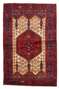 Hamadan Teppich 135X209 Dunkelrosa/Rot Wolle, Persien/Iran Carpetvista