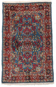 Kerman Teppe 94X151 Rød/Mørk Rød Ull, Persia/Iran Carpetvista