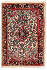 Tapete Persa Kerman 97X141 Vermelho Escuro/Preto (Lã, Pérsia/Irão)