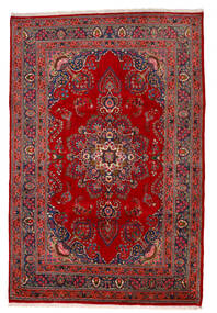  Oriental Mashad Rug 195X293 Red/Dark Red Wool, Persia/Iran Carpetvista