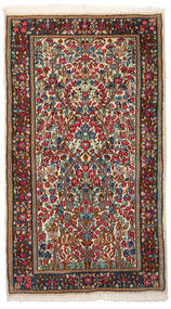  Kerman Rug 86X153 Persian Wool Brown/Beige Small Carpetvista