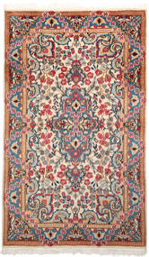  Kerman Rug 86X143 Persian Wool Beige/Dark Grey Small Carpetvista