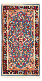 Kerman Teppich 65X120 Rot/Blau Wolle, Persien/Iran Carpetvista