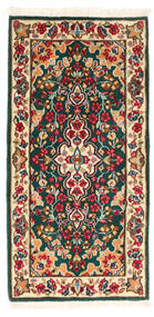 Tapete Oriental Kerman 58X120 Verde/Vermelho (Lã, Pérsia/Irão)