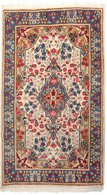  Kerman Rug 87X152 Persian Wool Beige/Dark Grey Small Carpetvista