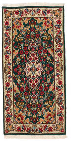 絨毯 オリエンタル ケルマン 58X120 茶色/ダークグリーン (ウール, ペルシャ/イラン)
