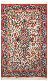 88X147 Tapete Kerman Oriental Vermelho/Bege (Lã, Pérsia/Irão) Carpetvista