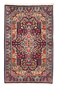Kerman Rug Rug 92X147 Red/Dark Purple Wool, Persia/Iran Carpetvista
