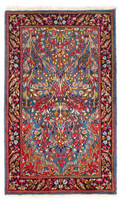  Orientalischer Kerman Teppich 90X152 Rot/Blau Wolle, Persien/Iran Carpetvista