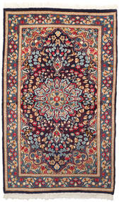  Kerman Rug 88X142 Persian Wool Beige/Dark Purple Small Carpetvista