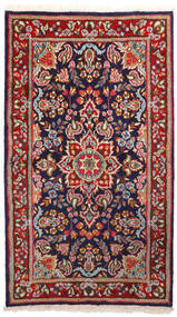  89X161 Kerman Vloerkleed Rood/Donkerpaars Perzië/Iran Carpetvista