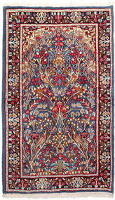  Persischer Kerman Teppich 90X153 Rot/Dunkellila (Wolle, Persien/Iran)