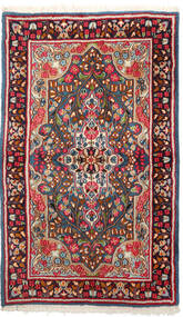 Kerman Teppich 91X149 Rot/Dunkelrosa Wolle, Persien/Iran Carpetvista