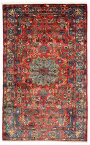 絨毯 オリエンタル ナハバンド オールド 156X248 レッド/ダークレッド (ウール, ペルシャ/イラン)