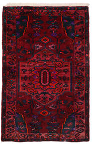  Hamadan Teppe 150X225 Persisk Ullteppe Svart/Mørk Rød Lite Carpetvista