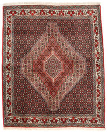 Senneh Teppich 130X157 Rot/Braun Wolle, Persien/Iran Carpetvista