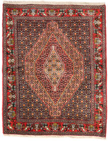 Senneh Vloerkleed 125X155 Rood/Bruin Wol, Perzië/Iran Carpetvista