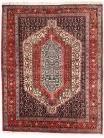 Tapete Oriental Senneh 125X158 Vermelho/Castanho (Lã, Pérsia/Irão)