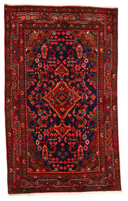 130X214 러그 오리엔탈 하마단 빨간색/다크 핑크 (울, 페르시아/이란) Carpetvista