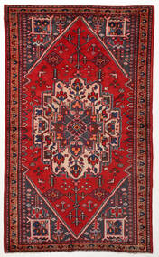 Tapete Hamadã 125X211 Vermelho/Vermelho Escuro (Lã, Pérsia/Irão)