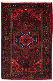 絨毯 ハマダン 134X210 ダークレッド/レッド (ウール, ペルシャ/イラン)