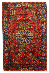 絨毯 オリエンタル ナハバンド オールド 150X235 レッド/ダークレッド (ウール, ペルシャ/イラン)