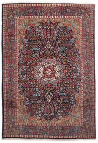  Orientalischer Kerman Teppich 196X285 Schwarz/Dunkelrot Wolle, Persien/Iran Carpetvista
