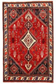 Shiraz Vloerkleed 164X260 Rood/Donkerrood Wol, Perzië/Iran Carpetvista