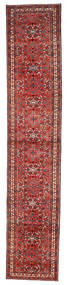 絨毯 オリエンタル ホセイナバード 80X403 廊下 カーペット レッド/ダークレッド (ウール, ペルシャ/イラン)