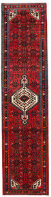 Tapete Hosseinabad 80X330 Passadeira Vermelho Escuro/Vermelho (Lã, Pérsia/Irão)