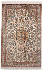  64X98 Kashmir Pure Silk Rug Brown/Beige India Carpetvista