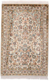 絨毯 オリエンタル カシミール ピュア シルク 64X97 茶色/ベージュ (絹, インド)